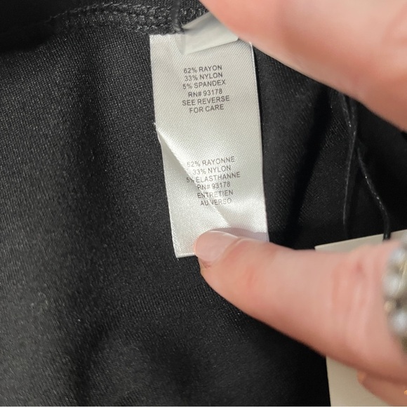 NEW Tahari Womens Slim Fit Pull-On Black Stretch Faux Pants Zip Detail Size M - Picture 10 of 11